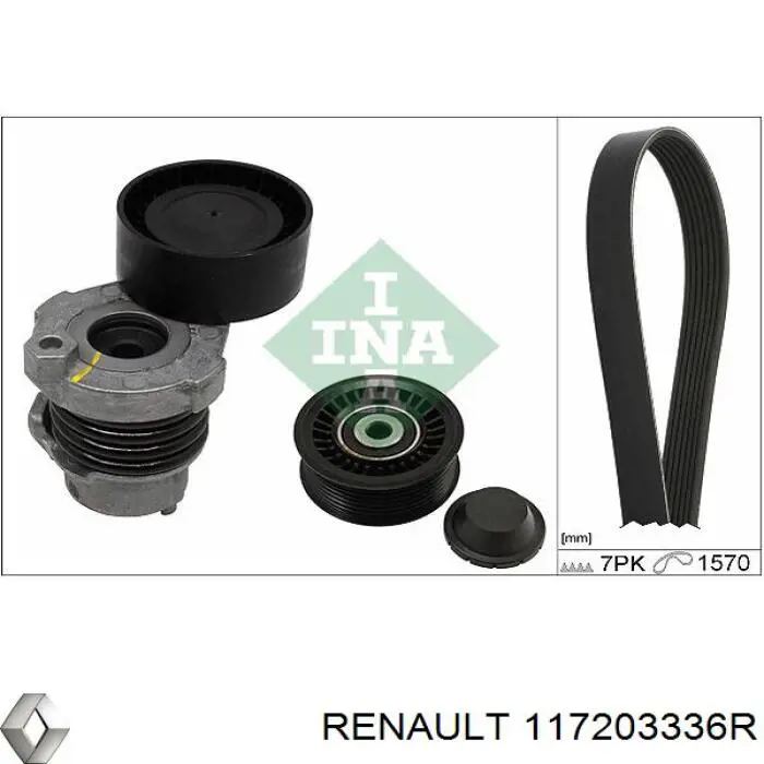 Correia dos conjuntos de transmissão, kit Renault (RVI) 117203336R preço, a partir de 118,98 USD