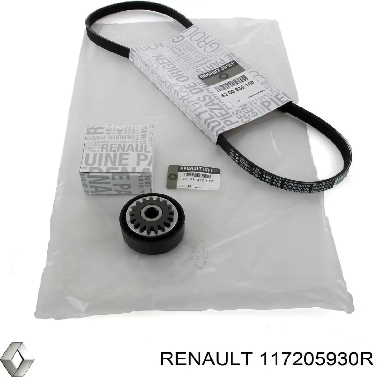 Correia dos conjuntos de transmissão Renault (RVI) 117205930R preço, a partir de 18,92 USD