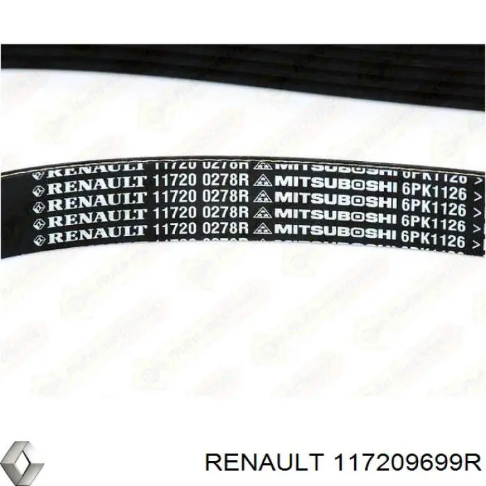 Correia dos conjuntos de transmissão, kit Renault (RVI) 117209699R preço, a partir de 86,01 USD