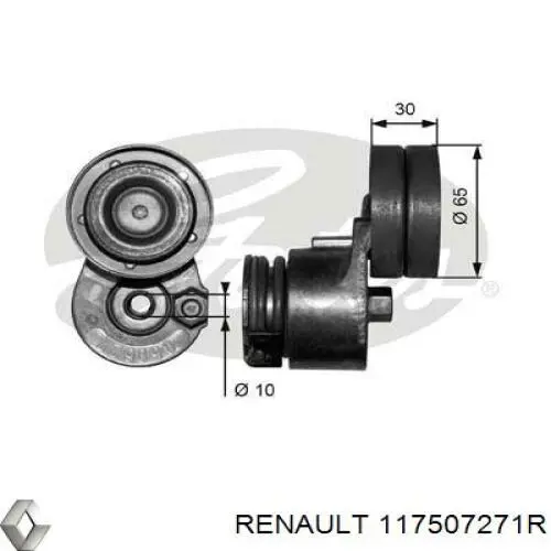 Reguladora de tensão da correia de transmissão Renault (RVI) 117507271R preço, a partir de 45,97 USD