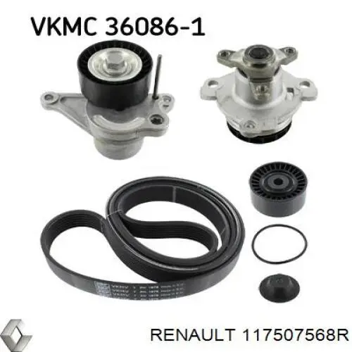 Reguladora de tensão da correia de transmissão Renault (RVI) 117507568R preço, a partir de 37,86 USD