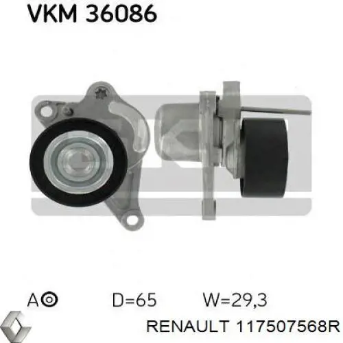 Compre 117507568R Renault (RVI) Reguladora de tensão da correia de transmissão