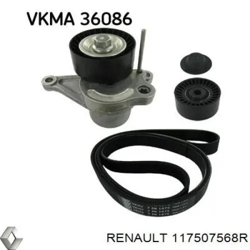 Reguladora de tensão da correia de transmissão Renault (RVI) 117507568R preço, a partir de 37,86 USD