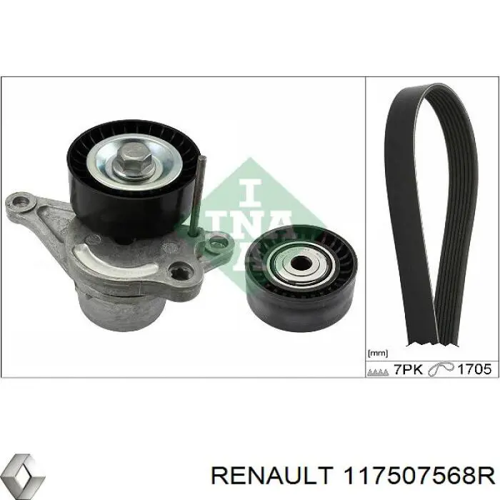 117507568R Renault (RVI) Reguladora de tensão da correia de transmissão