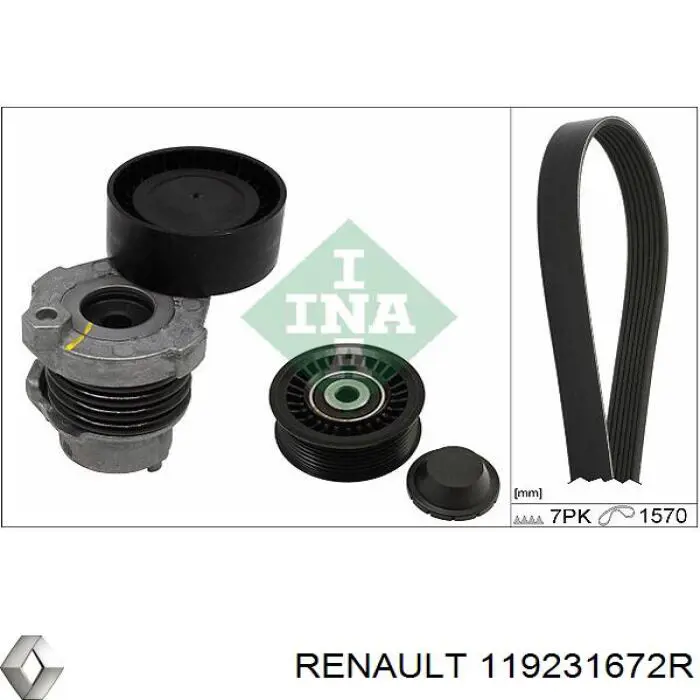 119231672R Renault (RVI) Correia dos conjuntos de transmissão, kit