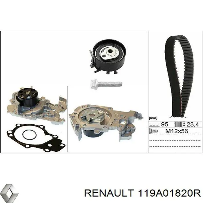 119A01820R Renault (RVI) Correia do mecanismo de distribuição de gás, kit
