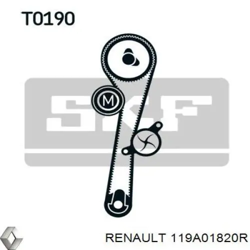 Correia do mecanismo de distribuição de gás, kit Renault (RVI) 119A01820R preço, a partir de 105,67 USD