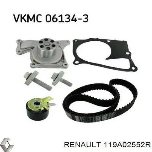 Compre 119A02552R Renault (RVI) Correia do mecanismo de distribuição de gás, kit