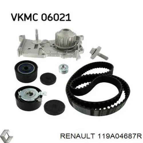 119A04687R Renault (RVI) Correia do mecanismo de distribuição de gás, kit
