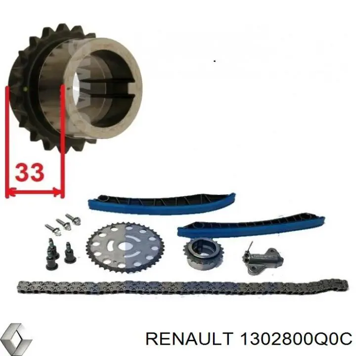 Compre 1302800Q0C Renault (RVI) Cadeia do mecanismo de distribuição de gás, kit