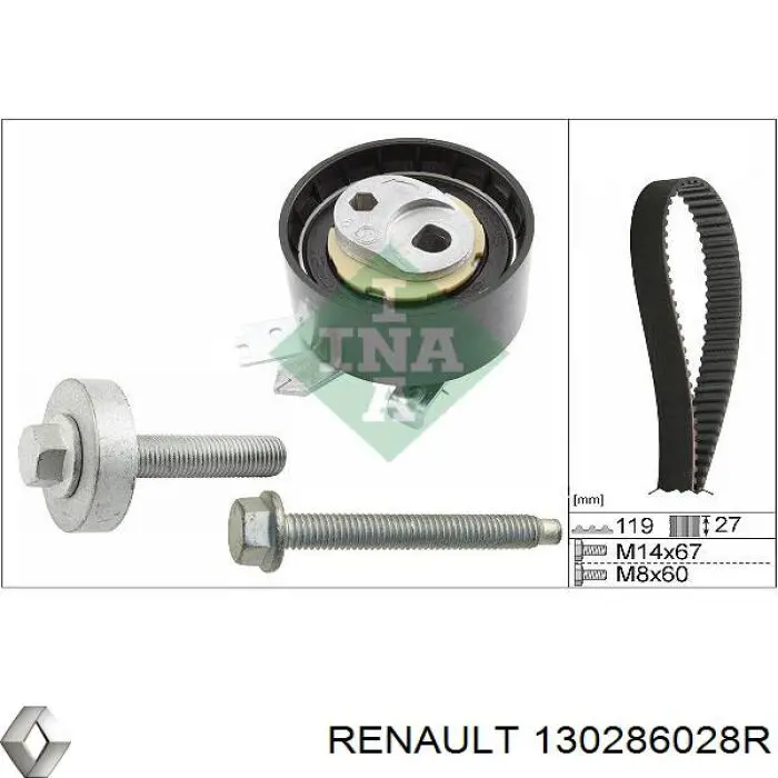 Compre 130286028R Renault (RVI) Correia do mecanismo de distribuição de gás