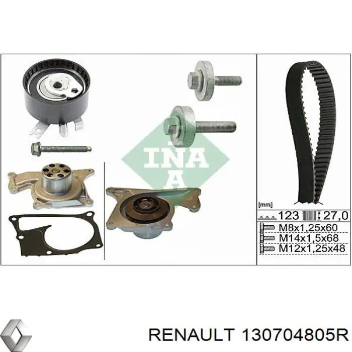 Compre 130704805R Renault (RVI) Rolo de reguladora de tensão da correia do mecanismo de distribuição de gás
