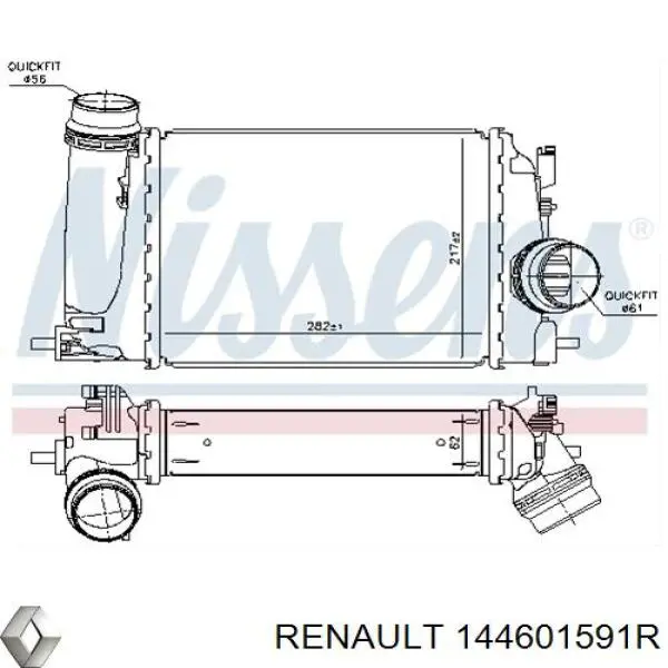 Mangueira (cano derivado) de intercooler 144601591R Renault (RVI)