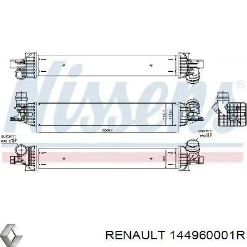 Radiador de intercooler Renault (RVI) 144960001R preço, a partir de 74,91 USD