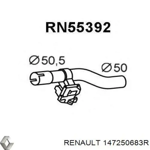 147250683R Renault (RVI) Comporta do sistema de escape
