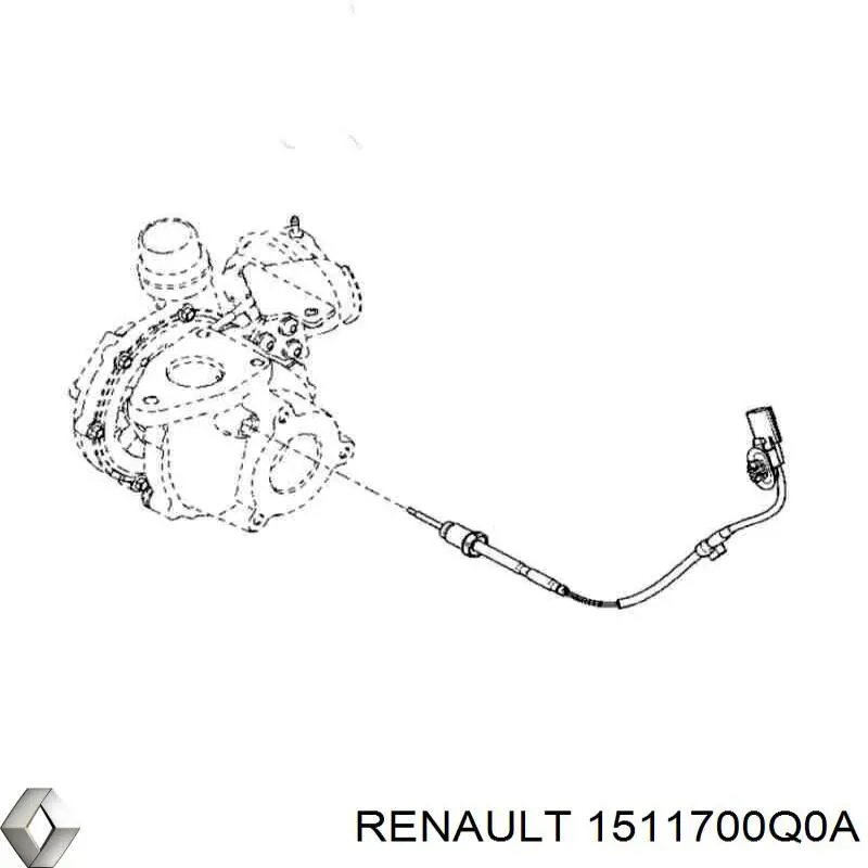 Compre 1511700Q0A Renault (RVI) Sensor de temperatura dos gases de escape (GE), antes de turbina