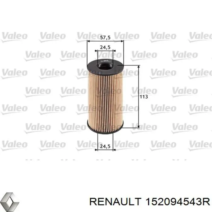 Compre 152094543R Renault (RVI) Filtro de óleo