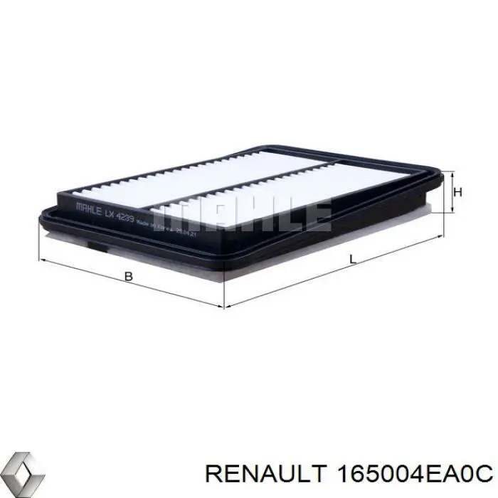165004EA0C Renault (RVI) Caixa de filtro de ar