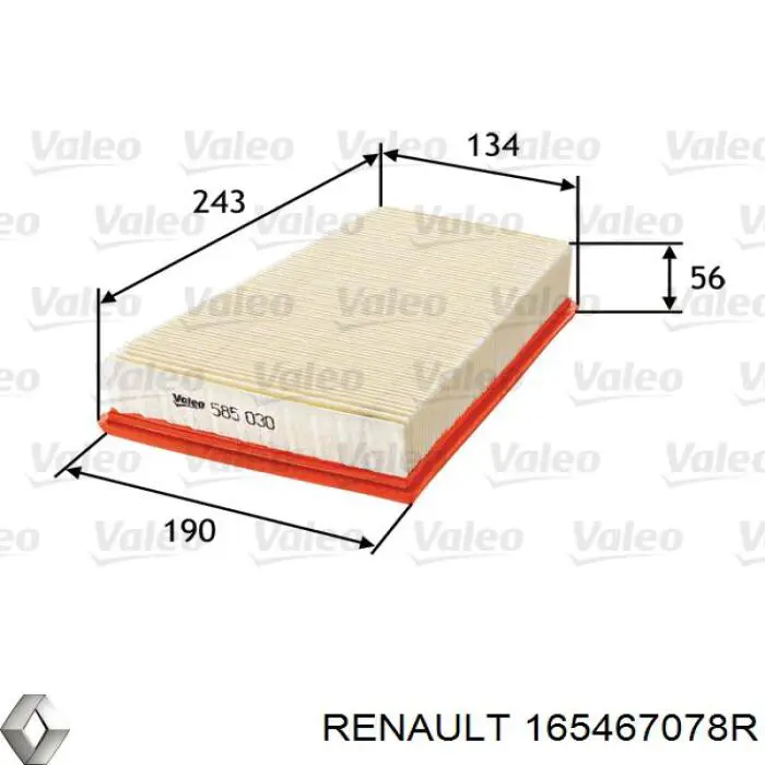 Compre 165467078R Renault (RVI) Filtro de ar