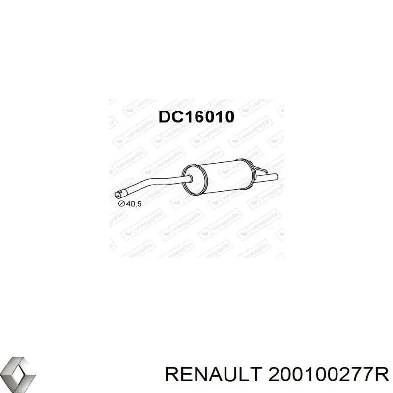 200100277R Renault (RVI) Silenciador, parte traseira