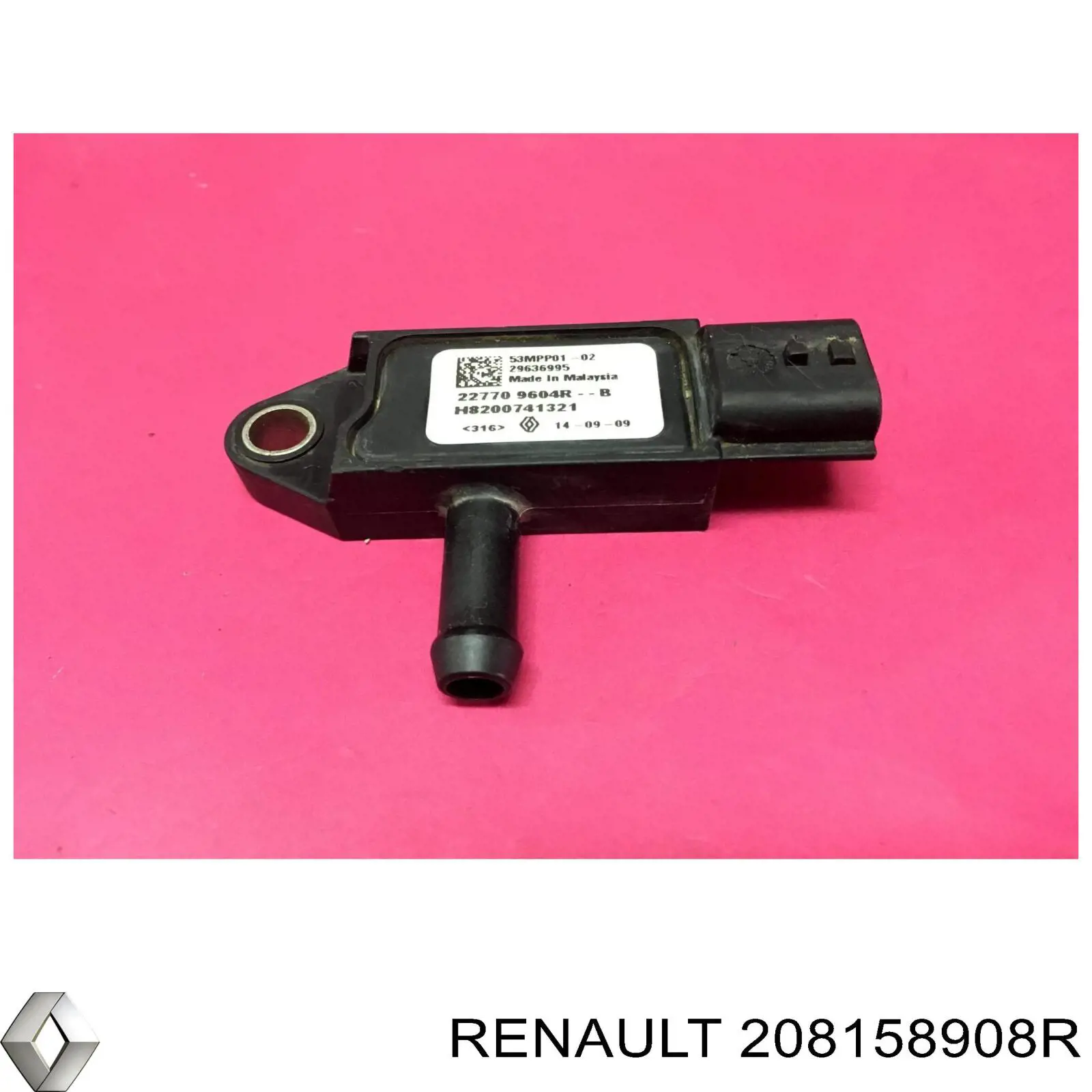 208158908R Renault (RVI) Sensor de pressão dos gases de escape
