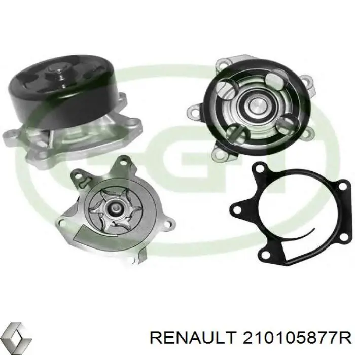 Bomba de água (bomba) de esfriamento Renault (RVI) 210105877R preço, a partir de 132,51 USD