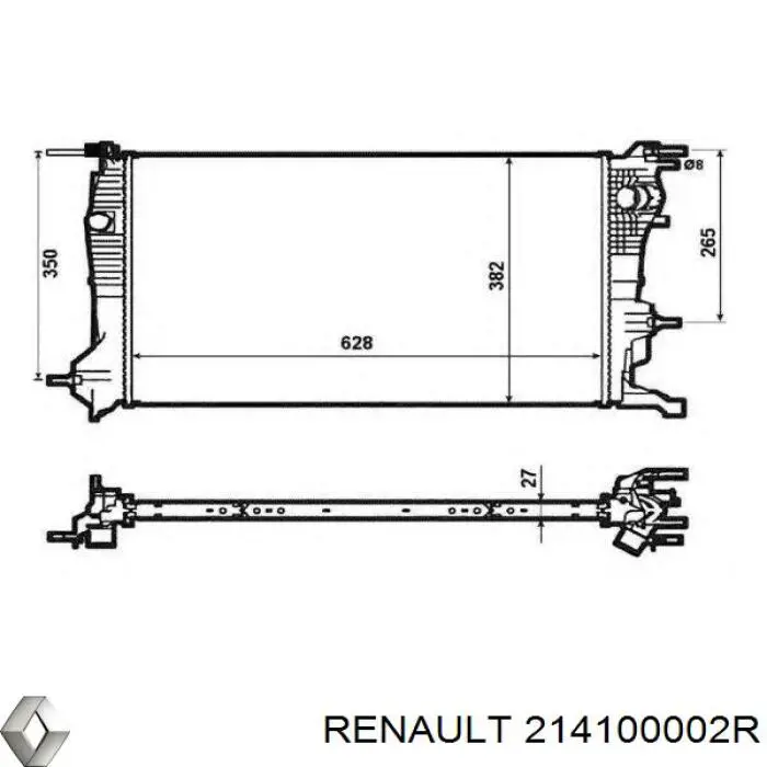 214100002R Renault (RVI) Radiador de esfriamento de motor