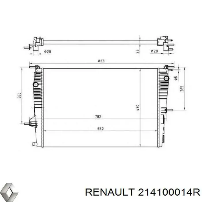 214100014R Renault (RVI) Radiador de esfriamento de motor