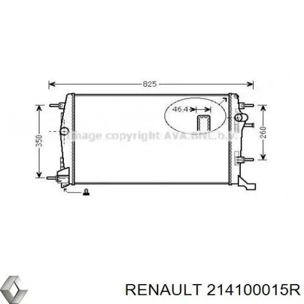 214100015R Renault (RVI) Radiador de esfriamento de motor