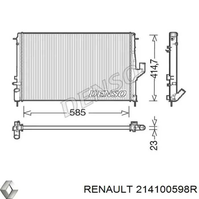 Compre 214100598R Renault (RVI) Radiador de esfriamento de motor