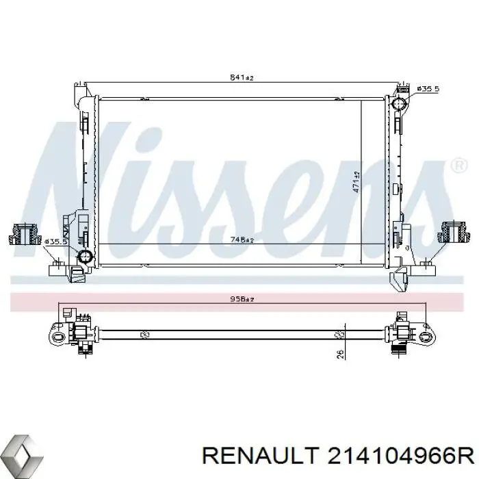 Compre 214104966R Renault (RVI) Radiador de esfriamento de motor