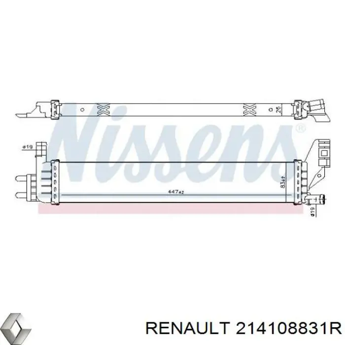 214108831R Renault (RVI) Radiador esquerdo de esfriamento de motor