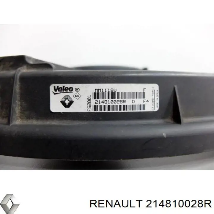 214810028R Renault (RVI) Ventilador elétrico de esfriamento montado (motor + roda de aletas)