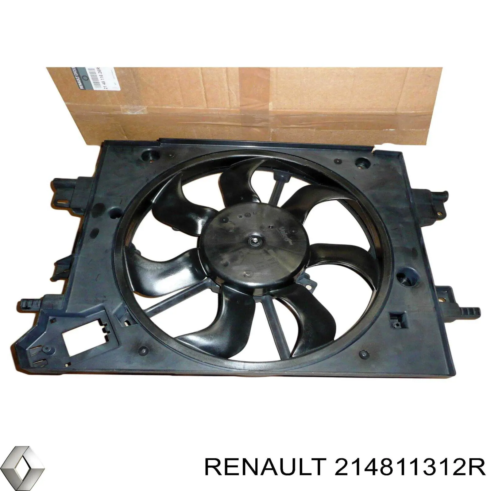 214811312R Renault (RVI) Ventilador elétrico de esfriamento montado (motor + roda de aletas)