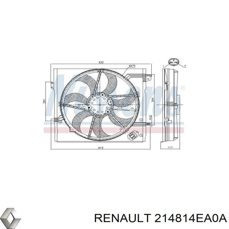 Difusor do radiador de esfriamento, montado com motor e roda de aletas Renault (RVI) 214814EA0A preço, a partir de 171,26 USD