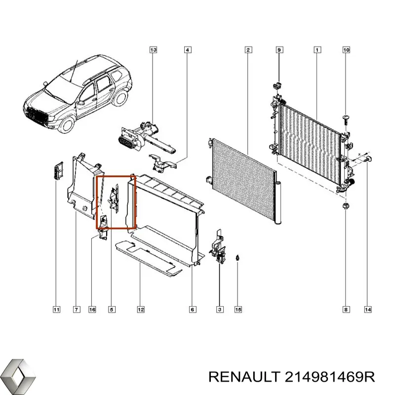 Consola de difusor de ventilador Renault (RVI) 214981469R preço, a partir de 30,19 USD