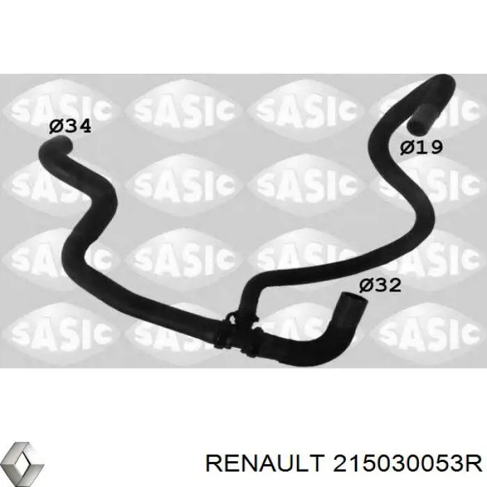 215030053R Renault (RVI) Mangueira (cano derivado) inferior do radiador de esfriamento