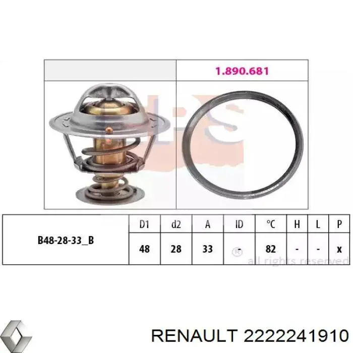Compre 2222241910 Renault (RVI) Termostato