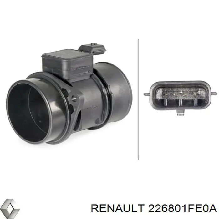 Sensor de fluxo (consumo) de ar, medidor de consumo M.A.F. - (Mass Airflow) Renault (RVI) 226801FE0A preço, a partir de 10,22 USD