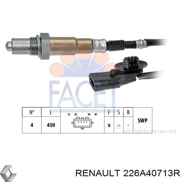 Compre 226A40713R Renault (RVI) Sonda lambda, sensor de oxigênio depois de catalisador