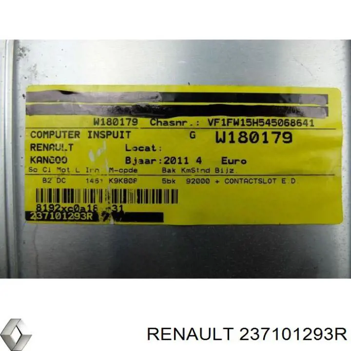 Módulo de direção (Centralina eletrônica) de motor 237101293R Renault (RVI)