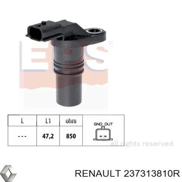 Sensor de posição (de revoluções) de cambota Renault (RVI) 237313810R preço, a partir de 19,31 USD