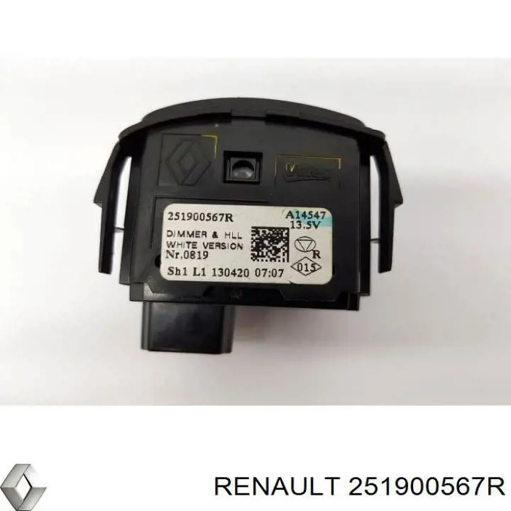 251900567R Renault (RVI) Botão (regulador) de corretor das luzes