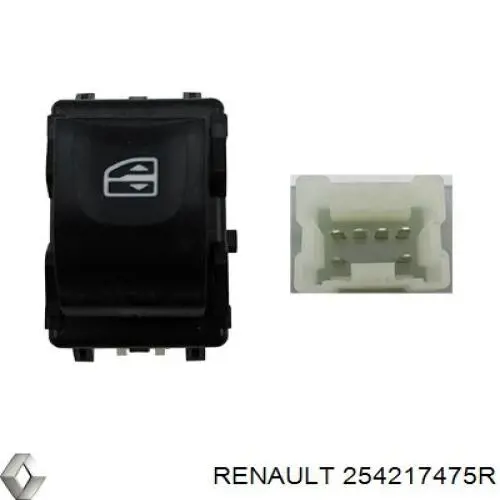 Botão dianteiro direito de ativação de motor de acionamento de vidro Renault (RVI) 254217475R preço, a partir de 22,91 USD