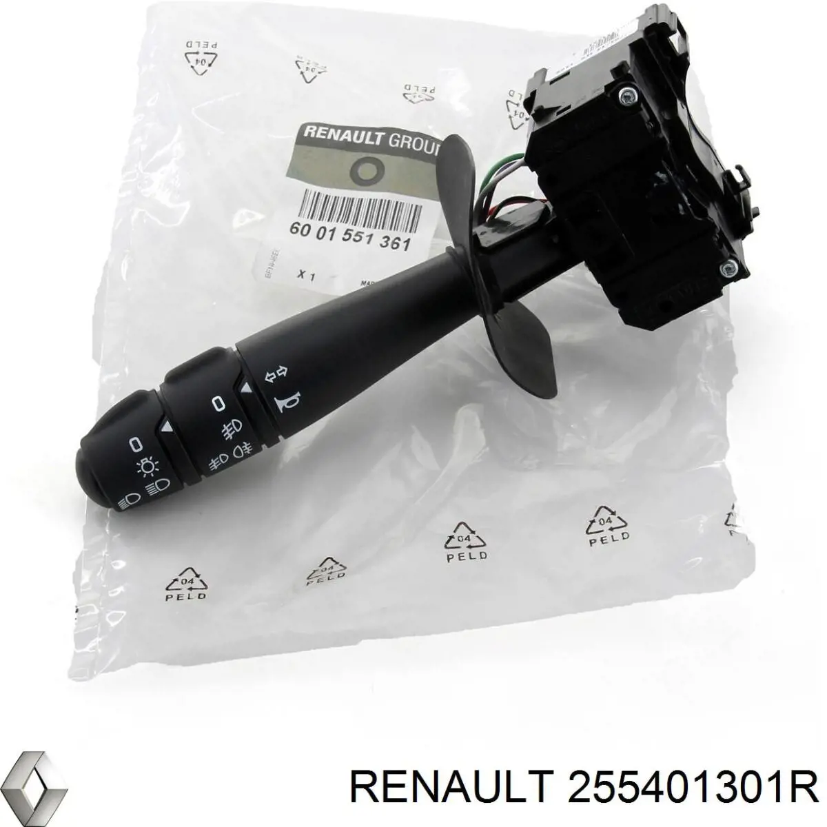 Comutador esquerdo instalado na coluna da direção Renault (RVI) 255401301R