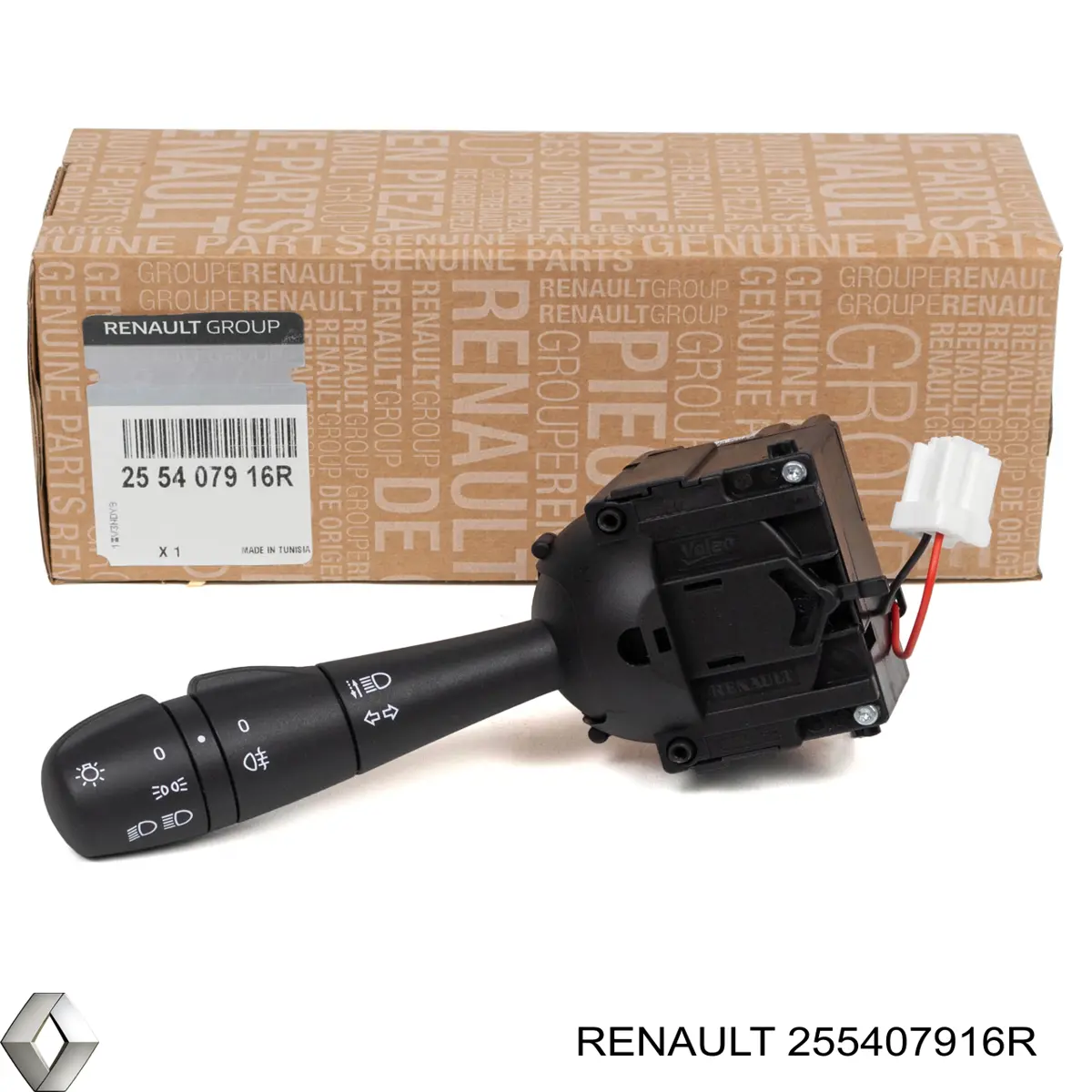 255407916R Renault (RVI) Comutador esquerdo instalado na coluna da direção