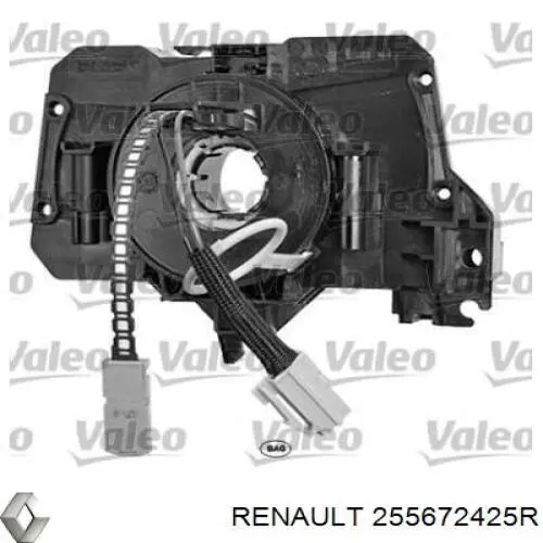 255672425R Renault (RVI) Anel AIRBAG de contato, cabo plano do volante