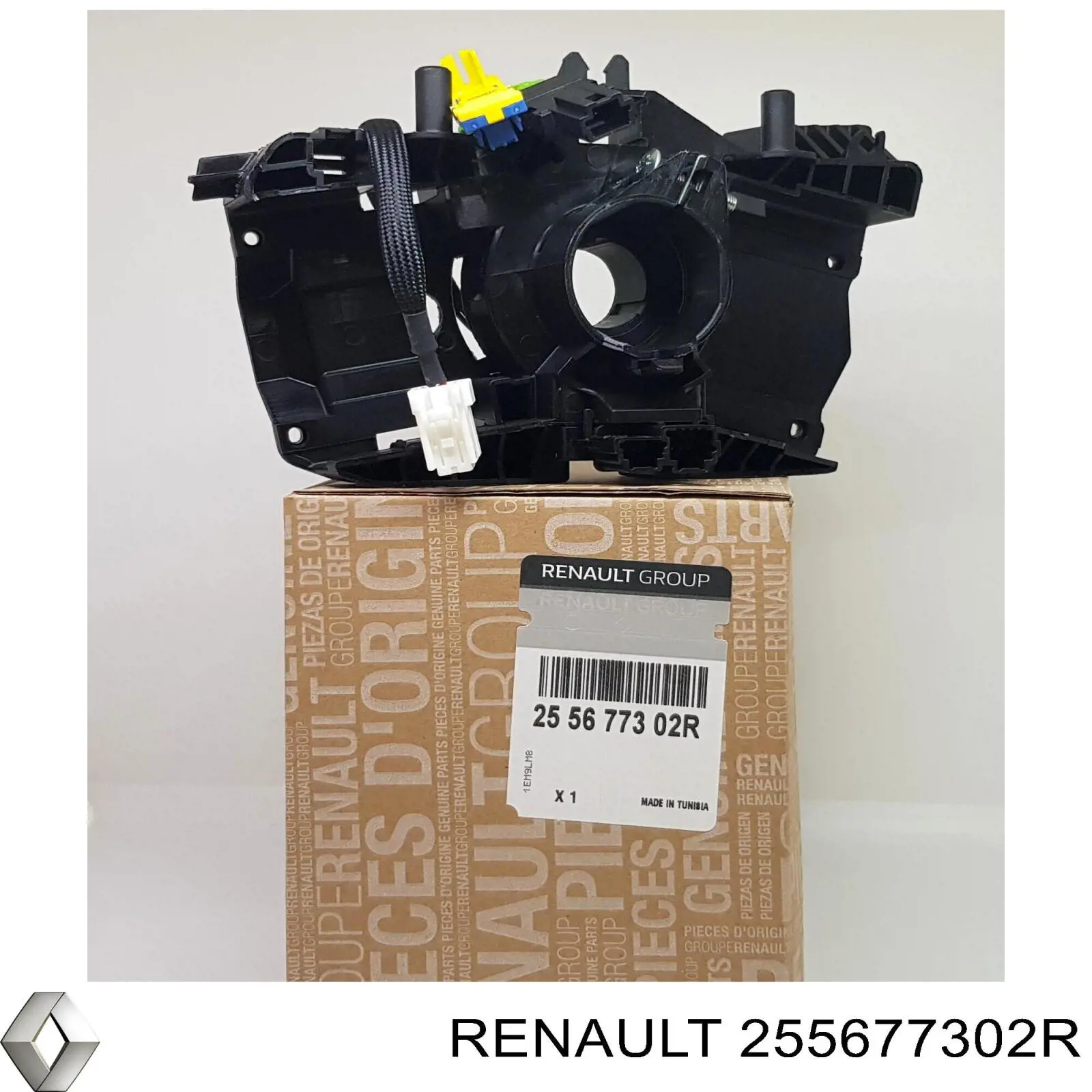 255677302R Renault (RVI) Anel AIRBAG de contato, cabo plano do volante