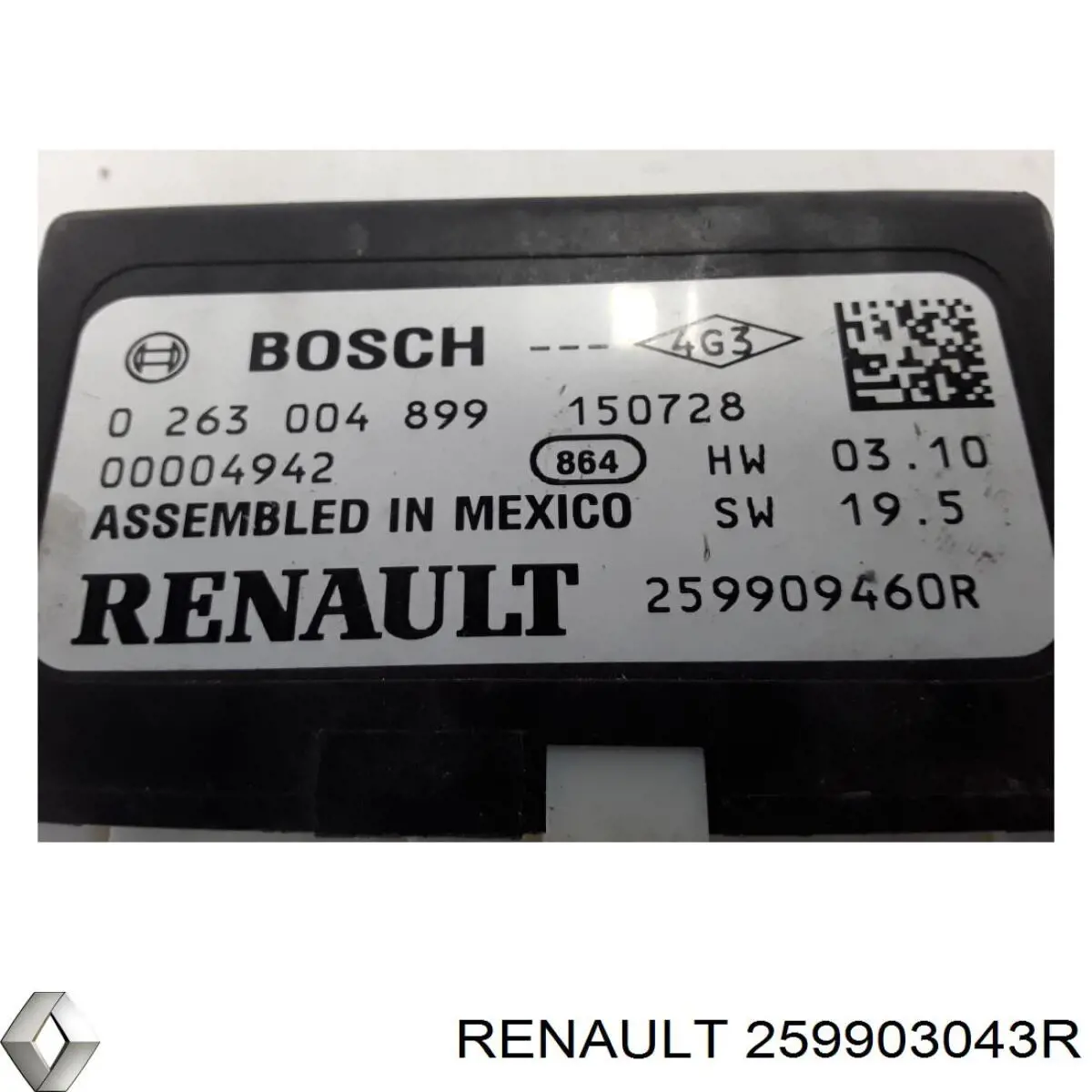 259903043R Renault (RVI) Módulo de direção (Centralina eletrônica) de sensor de estacionamento