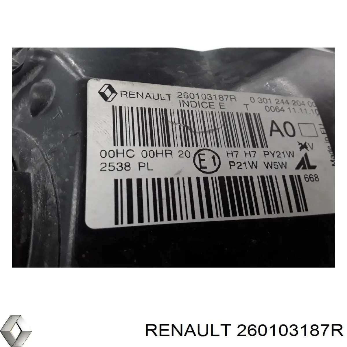 Luz direita Renault (RVI) 260103187R preço, a partir de 200,70 USD